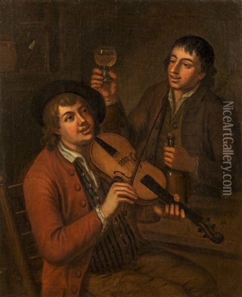 Musicians Oil Painting - Johann Conrad Seekatz