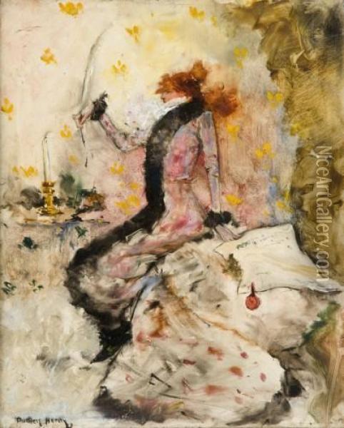 Sarah Bernhardt, La Plume A La Main Oil Painting - Dudley Hardy
