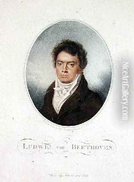 Lugwig van Beethoven 1770-1827 Oil Painting - Letronne, Louis Rene