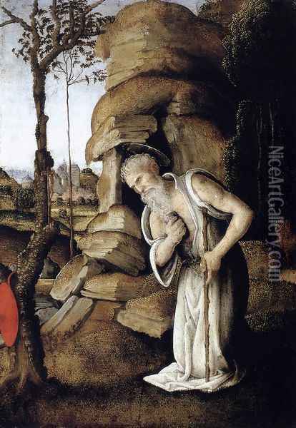 The Penitent St Jerome c. 1485 Oil Painting - Filippino Lippi