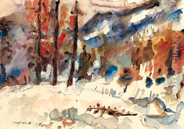 Walchensee im Winter, Blick auf Wetterstein Oil Painting - Lovis (Franz Heinrich Louis) Corinth
