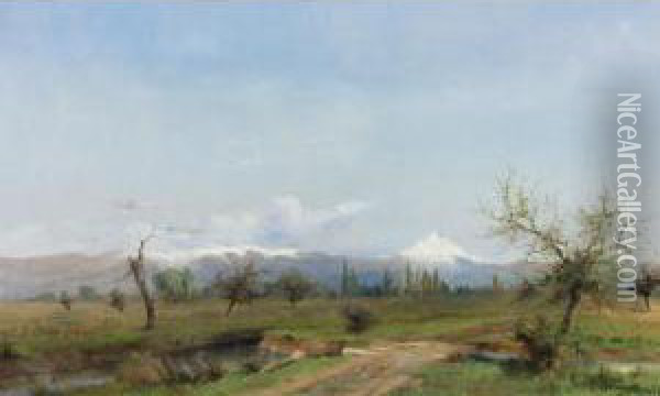 El Nevado De Longavi Oil Painting - Enrique Swinburn Kirk