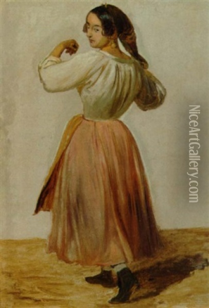 Studie Af Dansende Italienerinde Oil Painting - Wilhelm Nicolai Marstrand