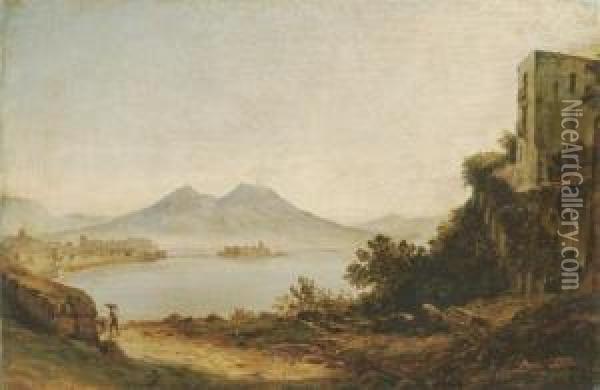 Blick Uber Den Golf Von Neapel Auf Den Vesuv Oil Painting - Franz Ludwig Catel