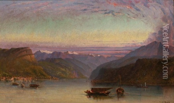 View Of Lake Como Oil Painting - John Rollin Tilton