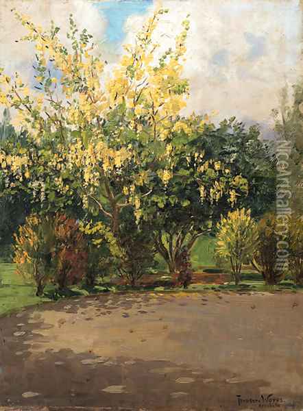 Golden Shower Tree Oil Painting - Theodore Wores