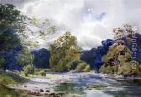 Stepping Stones, Betwsy Coed Oil Painting - Peter de Wint