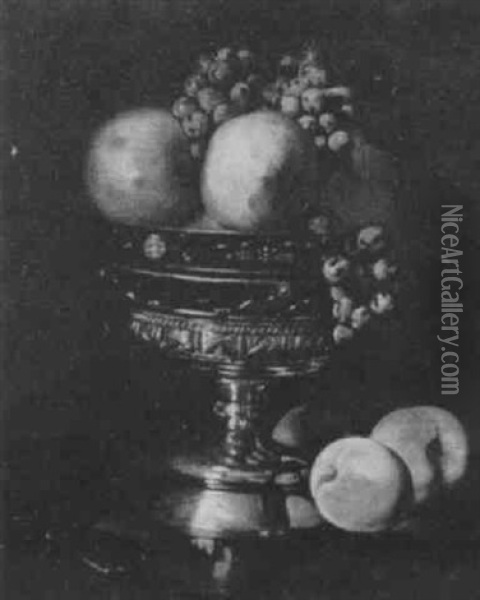 Fruit In A Compote Oil Painting - William B. Conely