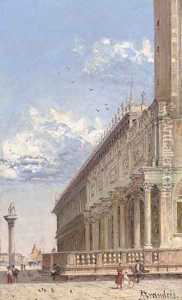 The Loggia di Sansovino, Piazza San Marco Oil Painting - Antonietta Brandeis