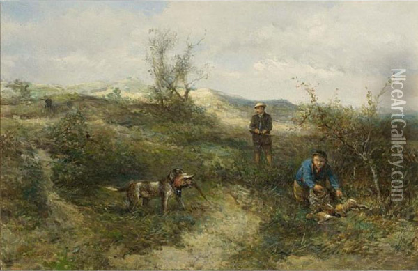 Hunters In The Dunes Oil Painting - Jan Mari Henri Ten Kate