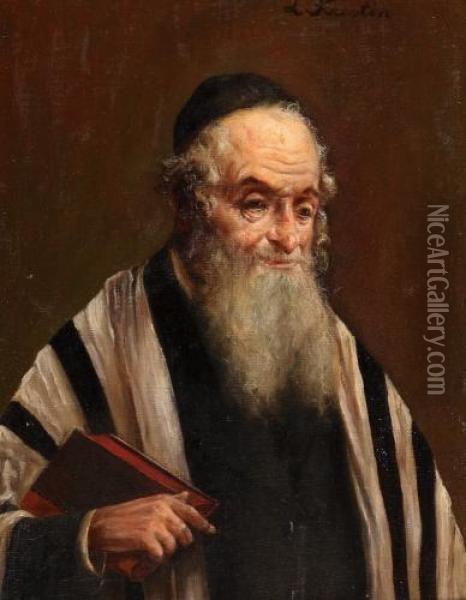 Rabbi Oil Painting - Lazar' Leibovich Krestin