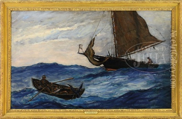 Ocean Fishermen Oil Painting - Reynolds Beal