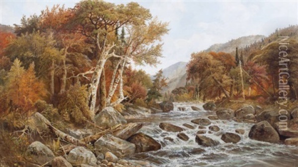 Mountain Stream Oil Painting - Daniel Charles Grose