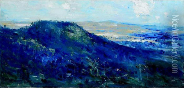 A View Of Mount Toorong Oil Painting - Arthur Ernest Streeton