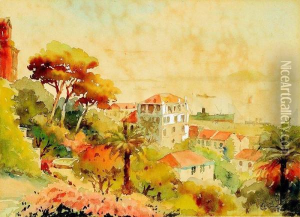 Trecho De Lisboa Oil Painting - Gabriel Constante