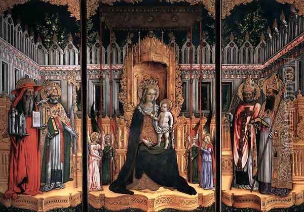 Triptych Oil Painting - Giovanni D'alemagna