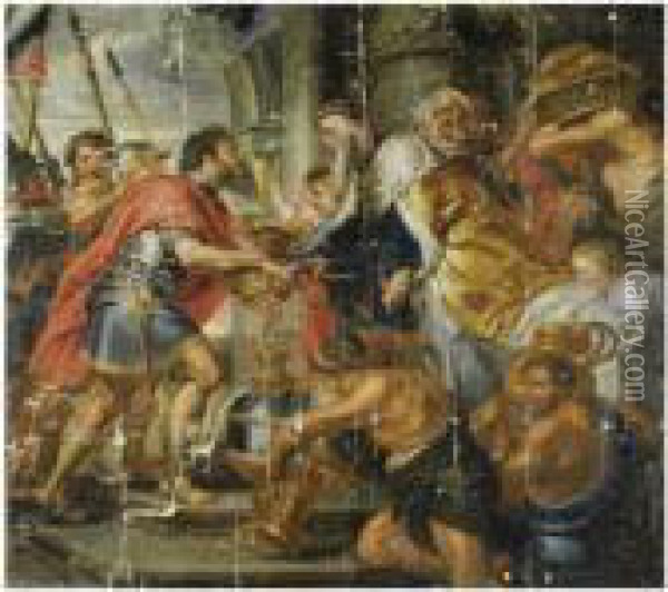 The Meeting Of Abraham And Melchizedek Oil Painting - Peter Paul Rubens