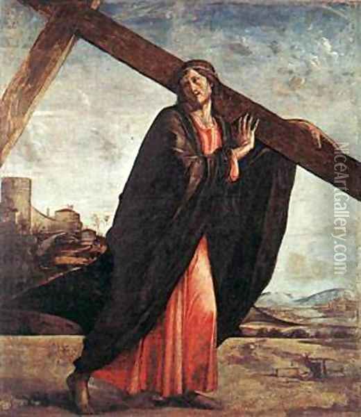Christ Enthroned Detail 1450 Oil Painting - Bartolomeo Vivarini