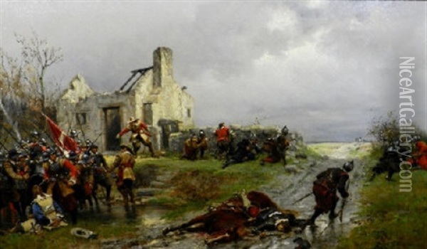 The Ambush Oil Painting - Ernest Crofts