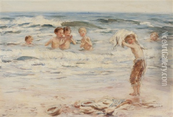 The Bathers Oil Painting - William McTaggart