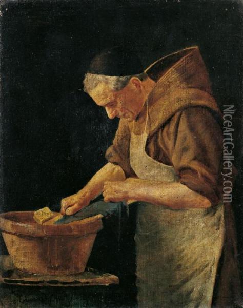 Monch Am Waschtrog Oil Painting - Eduard Von Grutzner