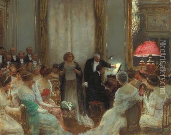 Le Concert Prive Oil Painting - Jean Beraud