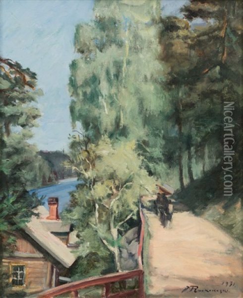 Summer Landscape Oil Painting - Jalmari Ruokokoski