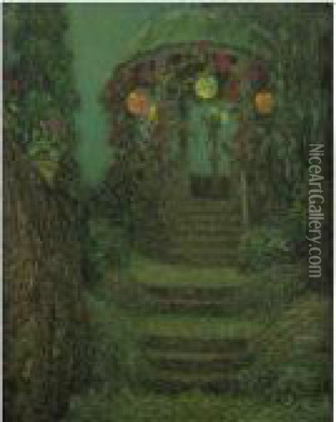 La Tour Aux Lanternes Oil Painting - Henri Eugene Augustin Le Sidaner