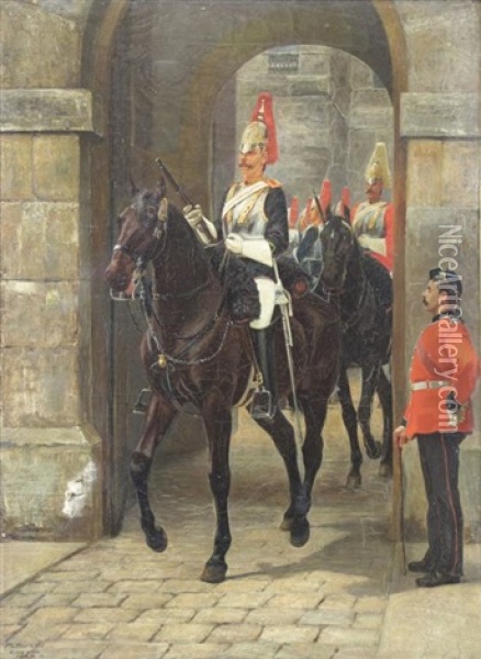 Horse Guards Oil Painting - Felipe Barrati