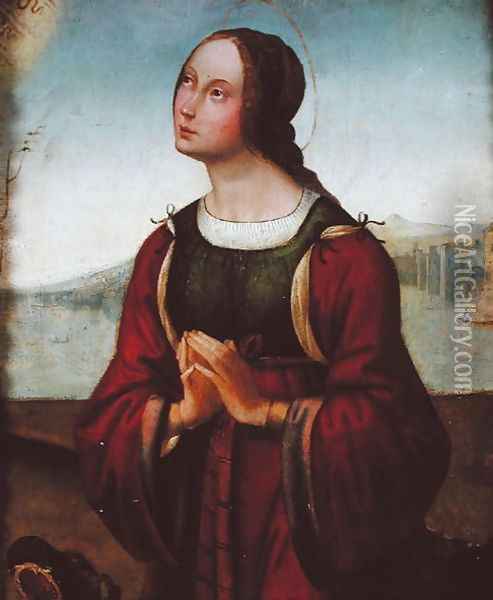 St. Margaret at Prayer Oil Painting - Lorenzo Costa
