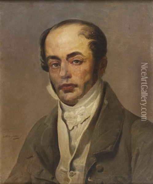 Portrait D'homme Oil Painting - Jean Baptiste Mauzaisse