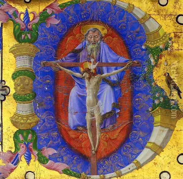 Trinity, historiated initial B Oil Painting - Taddeo Crivelli