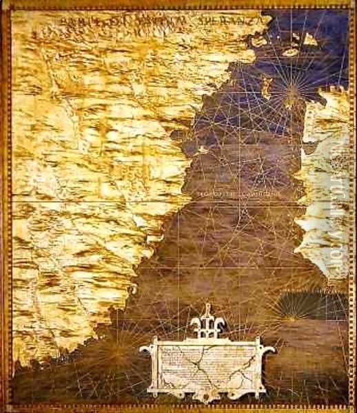 Map of the Cape of Good Hope Oil Painting - Stefano Bonsignori