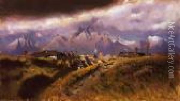 Landscape Of Mountains Oil Painting - Laszlo Mednyanszky