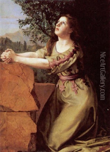 Praying By The Rock Oil Painting - Frederick Richard Pickersgill