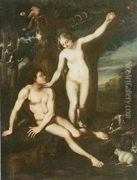 Il Peccato Originale Oil Painting - Cornelis Van Poelenburgh