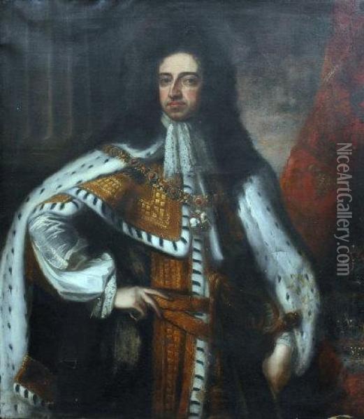Three-quarter Length Portrait Of William Iii. Oil Painting - Sir Godfrey Kneller