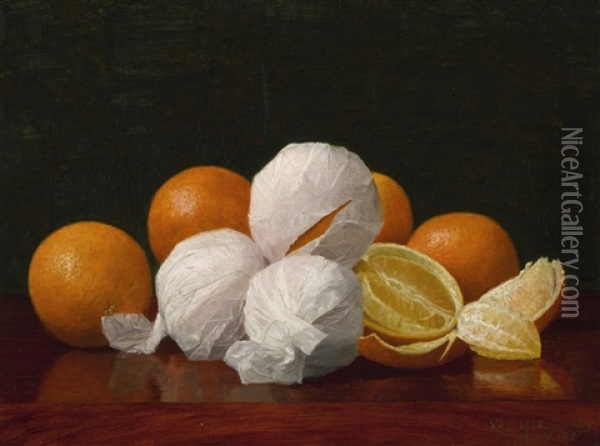 Untitled (wrapped Oranges) Oil Painting - William J. McCloskey
