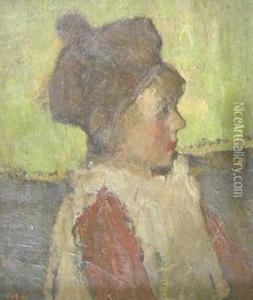 Profile Portrait Of A Child Oil Painting - Charles Dankmeijer