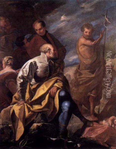 Saint Jean Baptiste Et Herode Artipas Oil Painting - Alesandro Lanfranchi