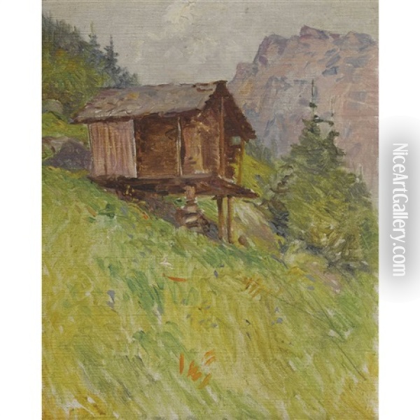 Stadel Im Wallis Oil Painting - Jules Gachet
