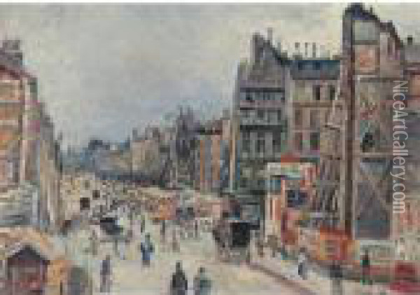 Le Percement De La Rue Reaumur Oil Painting - Maximilien Luce