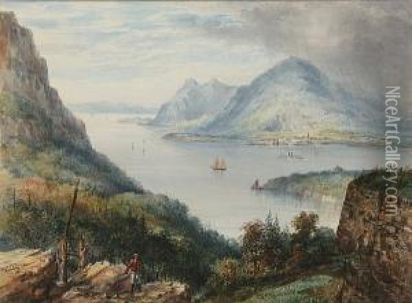 The Hudson River From Fort Putnam, New York State Oil Painting - Washington F. Friend