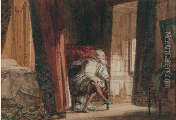  Henri Iv Dans Sa Chambre Au Chateau De La Roche Guyon  Oil Painting - Richard Parkes Bonington