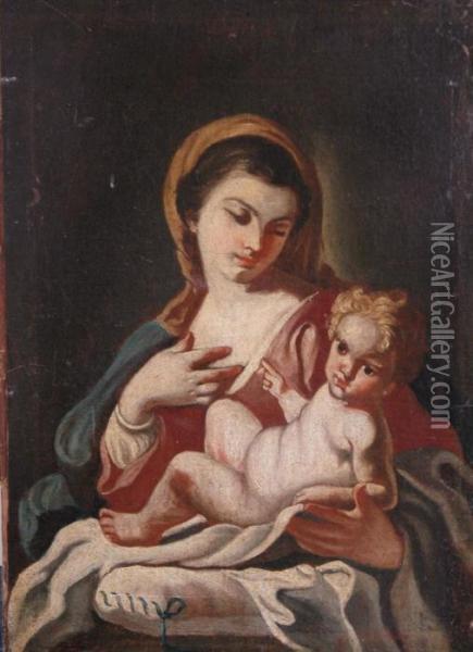Madonna And Child Oil Painting - Francesco Solimena