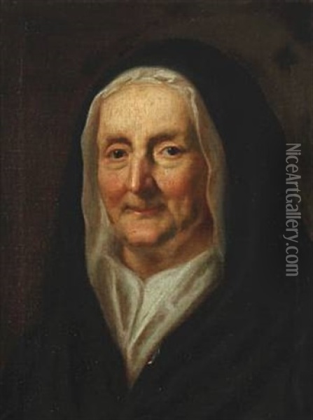 Portrait Of An Elderly Woman Oil Painting - Balthazar Denner
