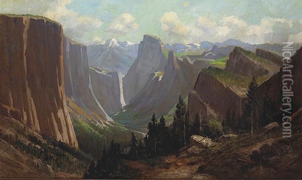 Yosemite Valley Oil Painting - Frederick Ferdinand Schafer