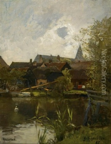 Ansicht Von Nieuwekerk Oil Painting - Gustav Schoenleber