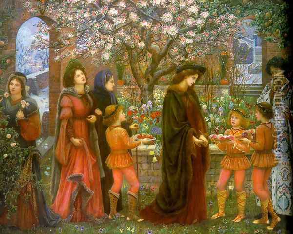 The Enchanted Garden of Messer Ansaldo Oil Painting - Maria Euphrosyne Spartali, later Stillman