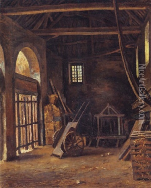 In The Barn Oil Painting - Roger Fry